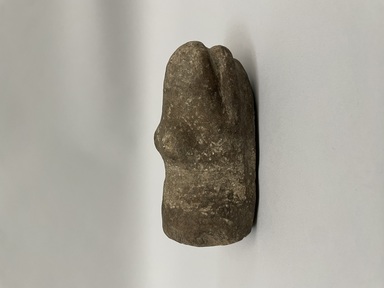Tsimshian. <em>Animal Head (Tegtl) or Hammer</em>, late 19th or early 20th century. Stone, 5 1/4 × 2 1/4 × 2 1/4 in. (13.3 × 5.7 × 5.7 cm). Brooklyn Museum, Museum Expedition 1905, Museum Collection Fund, 05.588.7358. Creative Commons-BY (Photo: Brooklyn Museum, CUR.05.588.7358_side.jpg)