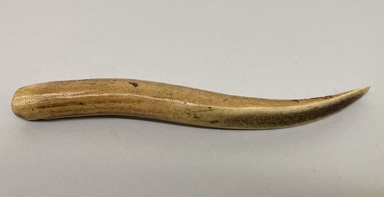 Chemainus, Coast Salish. <em>Basketry Awl or Bark Peeler</em>, late 19th century. Elk antler, 1 × 3/4 × 9 1/2 in. (2.5 × 1.9 × 24.1 cm). Brooklyn Museum, Museum Expedition 1905, Museum Collection Fund, 05.588.7391. Creative Commons-BY (Photo: Brooklyn Museum, CUR.05.588.7391_view01.jpg)