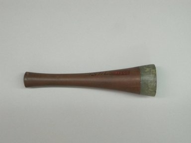 Hupa. <em>Pipe</em>. Madrone wood, steatite, 1 7/16 × 1 3/8 × 5 15/16 in. (3.7 × 3.5 × 15.1 cm). Brooklyn Museum, Museum Expedition 1905, Museum Collection Fund, 05.588.7451. Creative Commons-BY (Photo: Brooklyn Museum, CUR.05.588.7451.jpg)