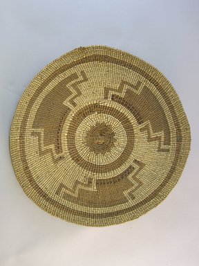 Hupa. <em>Basket Tray</em>. Fiber, 1 9/16 × 11 5/8 × 11 3/4 in. (4 × 29.5 × 29.8 cm). Brooklyn Museum, Museum Expedition 1905, Museum Collection Fund, 05.588.7452. Creative Commons-BY (Photo: Brooklyn Museum, CUR.05.588.7452_top.jpg)