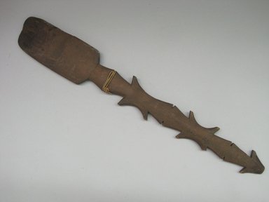 Native American (unidentified). <em>Paddle?</em>. Wood, 3 1/8 × 1/2 × 22 5/16 in. (7.9 × 1.3 × 56.7 cm). Brooklyn Museum, By exchange, 05.589.7739. Creative Commons-BY (Photo: Brooklyn Museum, CUR.05.589.7739.jpg)
