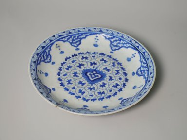  <em>Plate</em>, 18th century. Ceramic, 1 5/8 x 9 9/16 in. (4.2 x 24.3 cm). Brooklyn Museum, Museum Collection Fund, 06.18. Creative Commons-BY (Photo: Brooklyn Museum, CUR.06.18_interior.jpg)