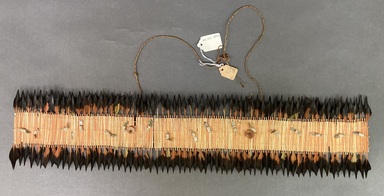 Pomo. <em>Dance Headdress</em>, late 19th - early 20th century. Flicker Feathers, clam shell, 24 13/16 x 5 1/8in. (63 x 13cm). Brooklyn Museum, Museum Expedition 1906, Museum Collection Fund, 06.331.7992. Creative Commons-BY (Photo: Brooklyn Museum, CUR.06.331.7992_view01.jpg)