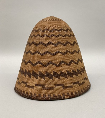 Pomo. <em>Girl's Toy Twined Burden Basket (Bu-chi Ka-wi-a-tan)</em>, early 20th century. Willow, sedge root, redbud bark, Indian hemp, 8 1/4 × 9 1/8 × 8 3/4 in. (21 × 23.2 × 22.2 cm). Brooklyn Museum, Museum Expedition 1906, Museum Collection Fund, 06.331.8198. Creative Commons-BY (Photo: Brooklyn Museum, CUR.06.331.8198_view01.jpg)