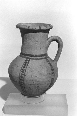  <em>Pitcher Imitating Cypriot and Western Asiatic Jug</em>, ca. 1470–1400 B.C.E. Clay, pigment, 7 1/16 x Diam. 4 15/16 in. (17.9 x 12.5 cm). Brooklyn Museum, Charles Edwin Wilbour Fund, 07.447.473. Creative Commons-BY (Photo: Brooklyn Museum, CUR.07.447.473_NegL1009_36_print_bw.jpg)