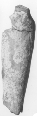  <em>Fragment of Figurine of Woman</em>, ca. 3650–3300 B.C.E. Clay, pigment, 4 11/16 x 1 5/8 x 1 5/16 in. (11.9 x 4.2 x 3.4 cm). Brooklyn Museum, Charles Edwin Wilbour Fund, 07.447.513. Creative Commons-BY (Photo: , CUR.07.447.513_NegID_07.447.405GRPA_print_cropped_bw.jpg)