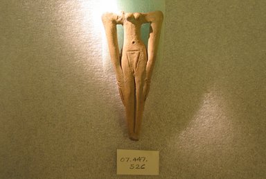  <em>Figurine of Woman</em>, ca. 2008-1352 B.C.E. Clay, 4 7/16 x 2 in. (11.2 x 5.1 cm). Brooklyn Museum, Charles Edwin Wilbour Fund, 07.447.526. Creative Commons-BY (Photo: Brooklyn Museum, CUR.07.447.526.jpg)