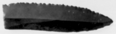  <em>Pointed Sickle Blade</em>, ca. 4400-2170 B.C.E. Flint, 13/16 x Length 3 5/16 in. (2 x 8.4 cm). Brooklyn Museum, Charles Edwin Wilbour Fund, 07.447.966. Creative Commons-BY (Photo: , CUR.07.447.966_Neg07.447.966GRPA_print_cropped_bw.jpg)