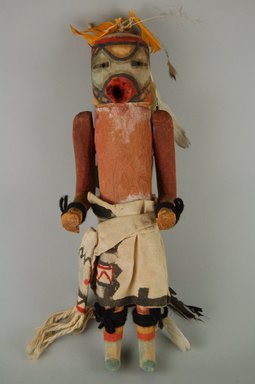 She-we-na (Zuni Pueblo). <em>Kachina Doll (Kanacho)</em>, late 19th century. Wood, hide, feather, cotton, 11 13/16 x 3 9/16 x 3 11/16in. (30 x 9 x 9.4cm). Brooklyn Museum, Museum Expedition 1907, Museum Collection Fund, 07.467.8397. Creative Commons-BY (Photo: Brooklyn Museum, CUR.07.467.8397_front.jpg)