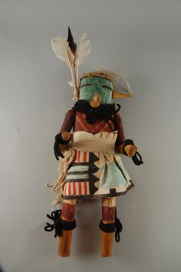 A:shiwi (Zuni Pueblo). <em>Kachina Doll (Muluk Takja)</em>, late 19th century. Wood, feather, cotton, pigment, paper, wool yarn, 12 5/8 x 4 13/16 x 3 1/8in. (32 x 12.3 x 8cm). Brooklyn Museum, Museum Expedition 1907, Museum Collection Fund, 07.467.8435. Creative Commons-BY (Photo: Brooklyn Museum, CUR.07.467.8435_front.jpg)