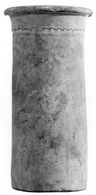  <em>Cylindrical Vase</em>, ca. 3300-2800 B.C.E. Clay, slip, 8 11/16 x Greatest diam. 4 5/16 in. (22 x 10.9 cm). Brooklyn Museum, Charles Edwin Wilbour Fund, 07.472.2. Creative Commons-BY (Photo: Brooklyn Museum, CUR.07.472.2_NegA_print_bw.jpg)