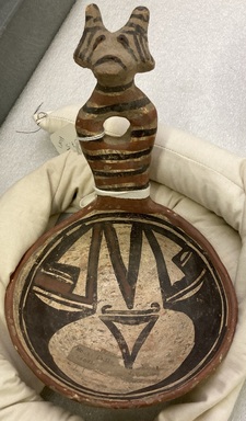 Hopi Pueblo. <em>Ladle</em>, late 19th century. Ceramic, pigment, 1 3/4" x 6" dia of cup,  5 1/4" handle length. Brooklyn Museum, Brooklyn Museum Collection, 07.5. Creative Commons-BY (Photo: Brooklyn Museum, CUR.07.5.jpg)