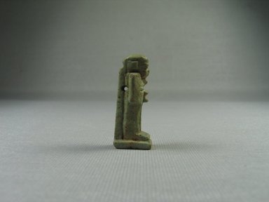  <em>Figure of Ptah as Amulet</em>, 332 B.C.E.-395 C.E. Faience, 1 9/16 x 1/2 in. (3.9 x 1.3 cm)H 3.8 cm. Brooklyn Museum, Charles Edwin Wilbour Fund, 08.480.152. Creative Commons-BY (Photo: Brooklyn Museum, CUR.08.480.152_view2.jpg)