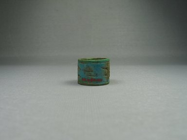  <em>Finger Ring</em>, 1070–664 B.C.E. Faience, 11/16 x Diam. 7/8 in. (1.7 x 2.3 cm). Brooklyn Museum, Charles Edwin Wilbour Fund, 08.480.156. Creative Commons-BY (Photo: Brooklyn Museum, CUR.08.480.156_view2.jpg)