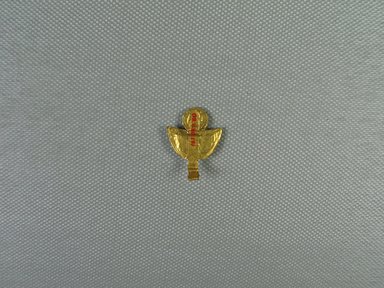  <em>Pendant</em>, 200 B.C.E. - 30 C.E. Gold, glass, 3/4 x 1/8 x 7/8 in. (1.9 x 0.3 x 2.3 cm). Brooklyn Museum, Charles Edwin Wilbour Fund, 08.480.191. Creative Commons-BY (Photo: Brooklyn Museum, CUR.08.480.191_view2.jpg)