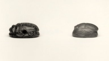 Etruscan. <em>Scarab Form Magic Gem</em>, 401-500 C.E. (or later). Sard (possibly), 1/4 in. (0.7 cm). Brooklyn Museum, Charles Edwin Wilbour Fund, 08.480.207. Creative Commons-BY (Photo: , CUR.08.480.206_08.480.207_grpC_bw.jpg)