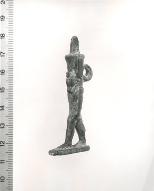  <em>Statuette of Nefertem</em>. Bronze, 2 1/2 in. (6.4 cm). Brooklyn Museum, Charles Edwin Wilbour Fund, 08.480.66. Creative Commons-BY (Photo: Brooklyn Museum, CUR.08.480.66_NegD_print_bw.jpg)