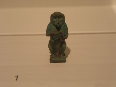  <em>Thoth with Wadjet-eye</em>, 664-30 B.C.E. Faience, 1 5/8 x 3/4 x 7/8 in. (4.1 x 1.9 x 2.2 cm). Brooklyn Museum, Charles Edwin Wilbour Fund, 08.480.80. Creative Commons-BY (Photo: Brooklyn Museum, CUR.08.480.80_emagic.jpg)