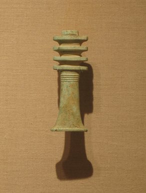  <em>Djed-Pillar</em>, ca. 664-305 B.C.E. Faience, 4 1/8 x 1 7/16 in. (10.5 x 3.7 cm). Brooklyn Museum, Charles Edwin Wilbour Fund, 08.480.94. Creative Commons-BY (Photo: Brooklyn Museum, CUR.08.480.94_wwg8.jpg)