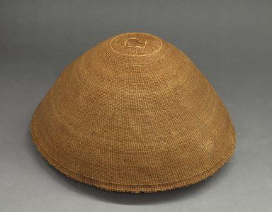 Nuu-chah-nulth, Ehattesaht. <em>Hat</em>. Rush, cedar bark, 6 x 12 3/4 in.  (15.2 x 32.4 cm). Brooklyn Museum, Museum Expedition 1908, Museum Collection Fund, 08.491.8870. Creative Commons-BY (Photo: Brooklyn Museum, CUR.08.491.8870.jpg)