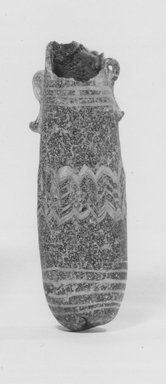  <em>Cylindrical Alabastron</em>, 5th century B.C.E. Glass, 4 3/16 x Diam. 1 3/8 in. (10.6 x 3.5 cm). Brooklyn Museum, Brooklyn Museum Collection, 09.29-. Creative Commons-BY (Photo: Brooklyn Museum, CUR.09.29DUP1_negA_bw.jpg)
