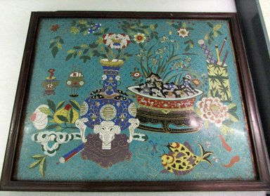  <em>Large Rectangular Panel</em>, 1736-1795. Cloisonné enamel on copper alloy, 17 x 21 5/16 in. (43.2 x 54.1 cm). Brooklyn Museum, Gift of Samuel P. Avery, 09.551. Creative Commons-BY (Photo: Brooklyn Museum, CUR.09.551.jpg)