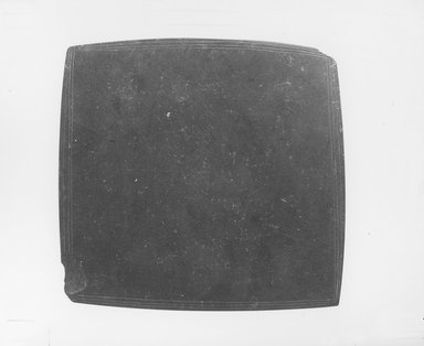  <em>Square Palette</em>. Slate, 6 15/16 × 7 3/8 in. (17.7 × 18.7 cm). Brooklyn Museum, Charles Edwin Wilbour Fund, 09.889.164. Creative Commons-BY (Photo: Brooklyn Museum, CUR.09.889.164_NegA_print_bw.jpg)