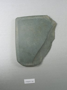  <em>Half of a Rectangular Palette</em>, ca. 4400–3100 B.C.E. Slate, 3 13/16 x 1/2 x 4 1/2 in. (9.7 x 1.2 x 11.5 cm). Brooklyn Museum, Charles Edwin Wilbour Fund, 09.889.170. Creative Commons-BY (Photo: Brooklyn Museum, CUR.09.889.170_overall.jpg)