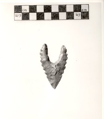  <em>Arrowhead</em>, ca. 3500-3100 B.C.E. Flint, 1 1/2 x 2 3/8 in. (3.8 x 6.1 cm). Brooklyn Museum, Charles Edwin Wilbour Fund, 09.889.225. Creative Commons-BY (Photo: Brooklyn Museum, CUR.09.889.225_negA_bw.jpg)