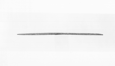  <em>Flat and Narrow Chisel</em>, ca. 2800-2675 B.C.E. Copper, 2 1/16 x 1/8 x 6 in. (5.2 x 0.3 x 15.3 cm). Brooklyn Museum, Charles Edwin Wilbour Fund, 09.889.328. Creative Commons-BY (Photo: Brooklyn Museum, CUR.09.889.328_NegB_print_bw.jpg)