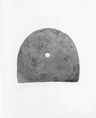  <em>Flat Axe</em>, ca. 3100–2675 B.C.E. Copper, 4 5/16 x 3/16 x 4 15/16 in. (11 x 0.4 x 12.5 cm). Brooklyn Museum, Charles Edwin Wilbour Fund, 09.889.330. Creative Commons-BY (Photo: Brooklyn Museum, CUR.09.889.330_NegC_print_bw.jpg)