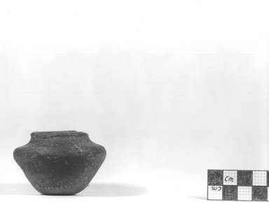  <em>Small Black Clay Vase</em>, ca. 2675–2170 B.C.E. Terracotta, pigment, 1 9/16 x 2 7/16 in. (4 x 6.2 cm). Brooklyn Museum, Charles Edwin Wilbour Fund, 09.889.453. Creative Commons-BY (Photo: Brooklyn Museum, CUR.09.889.453_NegA_print_bw.jpg)