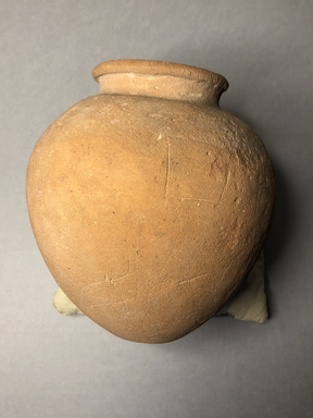  <em>Vessel with Incised Decoration</em>, ca. 4400-2675 B.C.E. Clay, 6 1/2 × Diam. 6 1/16 in. (16.5 × 15.4 cm). Brooklyn Museum, Charles Edwin Wilbour Fund, 09.889.466. Creative Commons-BY (Photo: , CUR.09.889.466_view05.jpg)