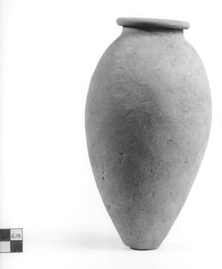  <em>Amphora Shaped Vase</em>. Terracotta, Height 8 in. (20.3 cm), or 7 5/8 in. (19.4 cm). Brooklyn Museum, Charles Edwin Wilbour Fund, 09.889.472. Creative Commons-BY (Photo: Brooklyn Museum, CUR.09.889.472_NegA_print_bw.jpg)