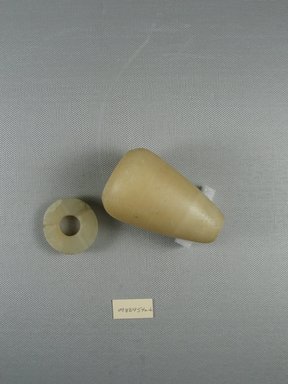  <em>Conical Vase with Cover</em>, ca. 2008-1630 B.C.E. or ca. 727-712 B.C.E. Egyptian alabaster (calcite), 09.889.54a-b: 3 1/8 x 1 7/8 in. (8 x 4.8 cm). Brooklyn Museum, Charles Edwin Wilbour Fund, 09.889.54a-b. Creative Commons-BY (Photo: Brooklyn Museum, CUR.09.889.54a-b_view1.jpg)