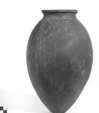  <em>Ovoid Shaped Vase</em>. Clay, slip, Height: 10 7/8 in. (27.7 cm). Brooklyn Museum, Charles Edwin Wilbour Fund, 09.889.585. Creative Commons-BY (Photo: Brooklyn Museum, CUR.09.889.585_NegA_print_bw.jpg)