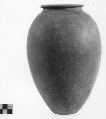  <em>Ovoid Shaped Vase</em>. Clay, slip, Height: 8 11/16 in. (22 cm). Brooklyn Museum, Charles Edwin Wilbour Fund, 09.889.593. Creative Commons-BY (Photo: Brooklyn Museum, CUR.09.889.593_NegA_print_bw.jpg)