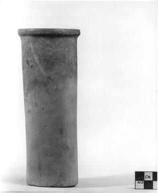  <em>Cylindrical Vase</em>, ca. 3100-2675 B.C.E. Limestone, 7 1/8 x  greatest diam. 2 3/4 in. (18.1 x 7 cm). Brooklyn Museum, Charles Edwin Wilbour Fund, 09.889.61. Creative Commons-BY (Photo: Brooklyn Museum, CUR.09.889.61_NegA_print_bw.jpg)