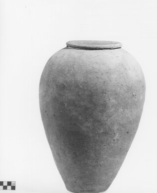  <em>Ovoid Shaped Storage Pot</em>. Clay, Height: 14 3/16 in. (36 cm). Brooklyn Museum, Charles Edwin Wilbour Fund, 09.889.624. Creative Commons-BY (Photo: Brooklyn Museum, CUR.09.889.624_NegA_print_bw.jpg)