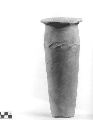  <em>Cylindrical Vase</em>, ca. 4400-3100 B.C.E. Terracotta, Height: 10 1/4 in. (26.1 cm). Brooklyn Museum, Charles Edwin Wilbour Fund, 09.889.662. Creative Commons-BY (Photo: Brooklyn Museum, CUR.09.889.662_NegA_print_bw.jpg)