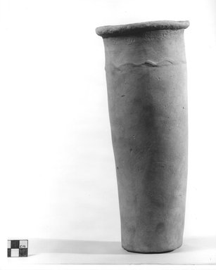  <em>Cylindrical Vase</em>. Terracotta, Height: 10 3/4 in. (27.3 cm). Brooklyn Museum, Charles Edwin Wilbour Fund, 09.889.698. Creative Commons-BY (Photo: Brooklyn Museum, CUR.09.889.698_NegA_print_bw.jpg)