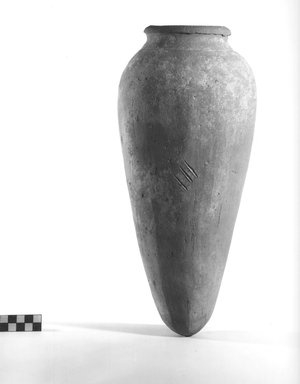  <em>Storage Pot</em>. Terracotta, Height: 14 5/8 in. (37.1 cm). Brooklyn Museum, Charles Edwin Wilbour Fund, 09.889.747. Creative Commons-BY (Photo: Brooklyn Museum, CUR.09.889.747_NegA_print_bw.jpg)