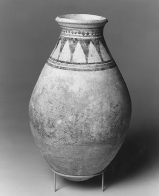  <em>Gourd-shaped Jar</em>, ca. 1470-1400 B.C.E. Clay, pigment, 14 1/8 x greatest diam. 8 11/16 in. (35.8 x 22.1 cm). Brooklyn Museum, Charles Edwin Wilbour Fund, 09.889.842. Creative Commons-BY (Photo: Brooklyn Museum, CUR.09.889.842_NegA_print_bw.jpg)