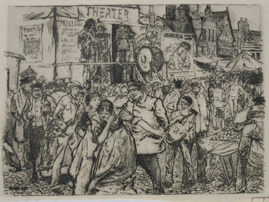 Robert Frederick Blum (American, 1857-1903). <em>An Illustration</em>, 1883. Etching on cream-colored wove paper, sheet: 9 3/8 x 12 5/8 in. (23.8 x 32.1 cm). Brooklyn Museum, Gift of the Cincinnati Museum Association, 11.590 (Photo: Brooklyn Museum, CUR.11.590.jpg)