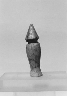  <em>Model Offering Vase</em>, ca. 1938-1539 B.C.E. Faience, 4 5/8 × Diam. 1 3/8 in. (11.7 × 3.5 cm). Brooklyn Museum, Museum Collection Fund, 11.680a-b. Creative Commons-BY (Photo: Brooklyn Museum, CUR.11.680a-b_NegID_L1007_20.jpg)
