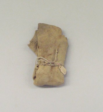 Osage. <em>Flint and Steel</em>, late 19th-early 20th century. Steel, chert, hide, string, 1 3/16 x 2 3/16 x 4 15/16 in.  (3.0 x 5.5 x 12.5 cm). Brooklyn Museum, Museum Expedition 1911, Museum Collection Fund, 11.694.9018. Creative Commons-BY (Photo: Brooklyn Museum, CUR.11.694.9018.jpg)