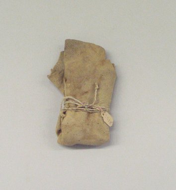 Osage. <em>Flint and Steel</em>, late 19th–early 20th century. Steel, chert, hide, string, 1 3/16 x 2 3/16 x 4 15/16 in.  (3.0 x 5.5 x 12.5 cm). Brooklyn Museum, Museum Expedition 1911, Museum Collection Fund, 11.694.9018. Creative Commons-BY (Photo: Brooklyn Museum, CUR.11.694.9018.jpg)