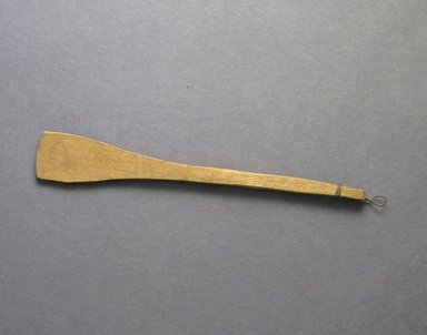 Ainu. <em>Flat Carved Spoon</em>. Wood, 1 x 7 1/16 in. (2.5 x 18 cm). Brooklyn Museum, Gift of Herman Stutzer, 12.163. Creative Commons-BY (Photo: Brooklyn Museum, CUR.12.163.jpg)