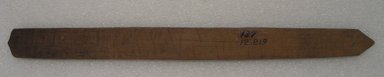 Ainu. <em>Long Prayer Stick</em>. Light hardwood, 1 3/16 x 14 7/16 in. (3 x 36.6 cm). Brooklyn Museum, Gift of Herman Stutzer, 12.219. Creative Commons-BY (Photo: Brooklyn Museum, CUR.12.219_bottom.jpg)