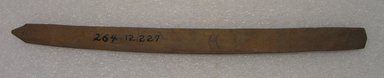 Ainu. <em>Long Light Prayer Stick</em>. Wood, 7/8 x 12 11/16 in. (2.3 x 32.3 cm). Brooklyn Museum, Gift of Herman Stutzer, 12.227. Creative Commons-BY (Photo: Brooklyn Museum, CUR.12.227_bottom.jpg)